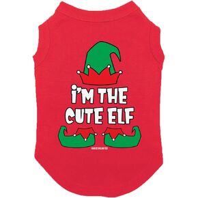 I'm The Cute Elf - Dog Shirt (Black, Large)