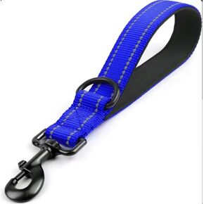 Heavy Duty Dog Leash, Reflective, Padded Handle, Up to 80 lbs - 12" 18" 24" (Red, Small)