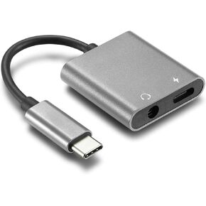 USB-C to 3.5 mm Headphone Jack Adapter, 2-in-1 USB C to AUX Adapter with PD Fast Charging, Compatible with iPhone 15/16 Pro Max Plus, Samsung Galaxy S22 S23 S24 Ultra, Note 20
