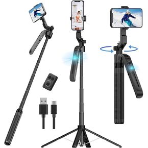 Extendable Auto Face Tracking Tripod 360° Rotation - 71" Phone Tripod Selfie Stick for iPhone Android, Smart Tracking Phone Holder Moving Tripod Stand Camera Mount for Video Vlog Tiktok, No App