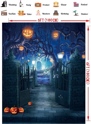 5X7FT Halloween Backdrops for Photography Halloween Photo Backdrop Halloween Party Decorations Halloween Theme Party Decorations Backdrop CY030 in Kuwait