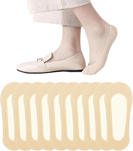XTBPQMX No Show Non Slip Footies Socks Womens (10 Pairs) Nylon Ultra Low Cut Liner Invisible Socks for Heels Flats Lofers in Kuwait