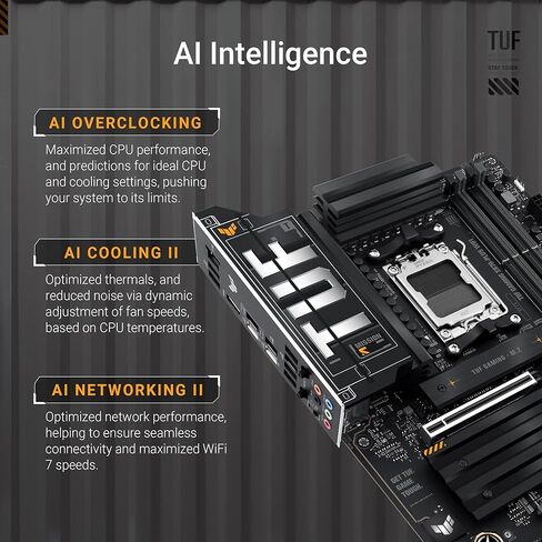ASUS TUF Gaming X870-PLUS WiFi AMD AM5 X870 ATX Motherboard, 16+2+1, 80A SPS Power Stages, DDR5, PCIe 5.0 Ready, Four M.2 Slots, Wi-Fi 7, 2.5Gb LAN, HDMI, USB4® 40Gbps, SATA 6 Gbps, USB 20Gbps Type-C in Saudi Arabia