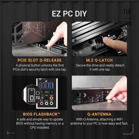 ASUS TUF Gaming X870-PLUS WiFi AMD AM5 X870 ATX Motherboard, 16+2+1, 80A SPS Power Stages, DDR5, PCIe 5.0 Ready, Four M.2 Slots, Wi-Fi 7, 2.5Gb LAN, HDMI, USB4® 40Gbps, SATA 6 Gbps, USB 20Gbps Type-C in Saudi Arabia