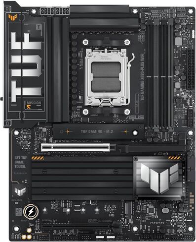 ASUS TUF Gaming X870-PLUS WiFi AMD AM5 X870 ATX Motherboard, 16+2+1, 80A SPS Power Stages, DDR5, PCIe 5.0 Ready, Four M.2 Slots, Wi-Fi 7, 2.5Gb LAN, HDMI, USB4® 40Gbps, SATA 6 Gbps, USB 20Gbps Type-C in Saudi Arabia