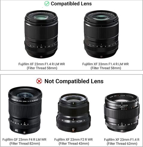 غطاء غطاء غطاء عدسة الكاميرا المعدنية المربعة مع غطاء غطاء محرك السيارة استبدال Fuji LH-XF18 لعدسة Fujifilm Fujinon XF 18mm f/1.4 R LM WR على الكاميرا X-T4 X-T3 X-T2 X-T30 X-S10 X-Pro3 X- برو2 X-E4 X-E3 in Kuwait
