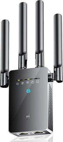 18 Extendtecc WiFi Extender Signal Booster, Long Range Internet Extender WiFi Booster for Home, New Gen up to 4X Faster WiFi Repeater with Ethernet Port, Broader Coverage Than Ever, 1-Tap Setup in Kuwait
