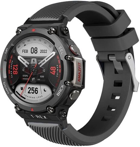 Compatible for Amazfit T-Rex 2 Case, Anti-Scratch Lightweight Shockproof Bumper Case Cover Compatible for Amazfit T-Rex 2 Smart Watch (2 pack-Red+Black) in Saudi Arabia