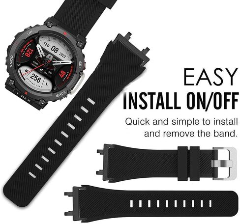 Compatible for Amazfit T-Rex 2 Case, Anti-Scratch Lightweight Shockproof Bumper Case Cover Compatible for Amazfit T-Rex 2 Smart Watch (2 pack-Red+Black) in Saudi Arabia
