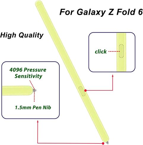 Galaxy Z Fold 6 S Pen Fold Edition for Samsung Galaxy Z Fold 6 5G Stylus Pen,S Pen 6 Fold Edition for Galaxy Z Fold 6 5G Stylus with Replacement Nibs/Tips,EJ-PF946BBEGUS(Black) in Saudi Arabia