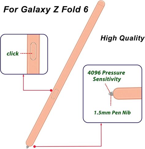 Galaxy Z Fold 6 S Pen Fold Edition for Samsung Galaxy Z Fold 6 5G Stylus Pen,S Pen 6 Fold Edition for Galaxy Z Fold 6 5G Stylus with Replacement Nibs/Tips,EJ-PF946BBEGUS(Black) in Saudi Arabia