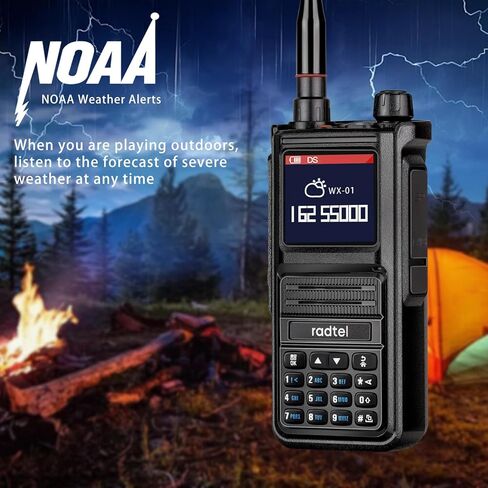 راديو Radtel RT-470X Ham مع جهاز استقبال الطقس NOAA، أجهزة اتصال لاسلكية طويلة المدى 256CH راديو ثنائي الاتجاه مع شاحن سطح المكتب، بطارية 2X 2800 مللي أمبير في الساعة، هوائي ثلاثي الموجات in Kuwait