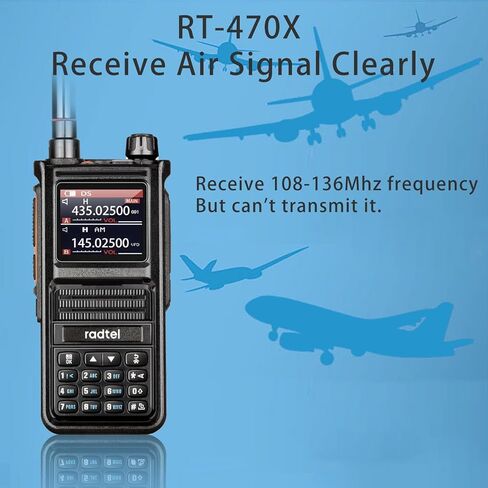 راديو Radtel RT-470X Ham مع جهاز استقبال الطقس NOAA، أجهزة اتصال لاسلكية طويلة المدى 256CH راديو ثنائي الاتجاه مع شاحن سطح المكتب، بطارية 2X 2800 مللي أمبير في الساعة، هوائي ثلاثي الموجات in Kuwait