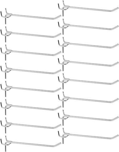 HARFINGTON 80 قطعة من خطافات رفوف Pegboard مقاس 2 بوصة من الفولاذ المقاوم للصدأ خطاف عرض وحوامل تعليق على الحائط أدوات تنظيم لمخزن المطبخ المرآب، فضي in Saudi Arabia