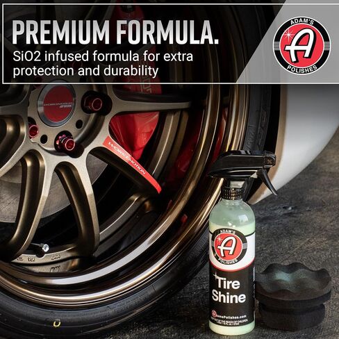Adam's Tire Shine Gallon - Spray Tire Dressing W/ SiO2 For Non Greasy Car Detailing | Use W/Tire Applicator After Tire Cleaner & Wheel Cleaner | Gives A Ceramic Coating Car Wax Like Tire Protection in Saudi Arabia