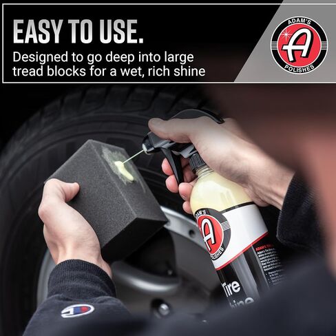 Adam's Tire Shine Gallon - Spray Tire Dressing W/ SiO2 For Non Greasy Car Detailing | Use W/Tire Applicator After Tire Cleaner & Wheel Cleaner | Gives A Ceramic Coating Car Wax Like Tire Protection in Saudi Arabia
