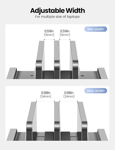 حامل كمبيوتر محمول عمودي من Vaydeer مع درج، حامل كمبيوتر محمول بلاستيكي بفتحات مزدوجة مع تصميم 4 في 1 موفر للمساحة، حامل كمبيوتر محمول قابل للتعديل للمكتب، يدعم MacBook وChromebook وSurface وDell in Saudi Arabia
