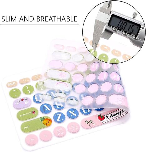 Ultra Thin Silicone Keyboard Cover for Logitech K380 Multi-Device Bluetooth Keyboard Protective Skin-Pink Ink in Saudi Arabia