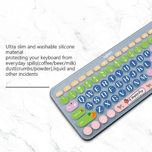 Ultra Thin Silicone Keyboard Cover for Logitech K380 Multi-Device Bluetooth Keyboard Protective Skin-Pink Ink in Saudi Arabia