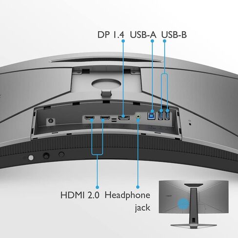 شاشة الألعاب المنحنية BenQ MOBIUZ EX3415R مقاس 34 بوصة 2K 1440p 144 هرتز 1 مللي ثانية مع جهاز تحكم عن بعد | IPS | HDRi | DCI-P3 | 1900R | محسن الألوان | Freesync Premium Pro | الارتفاع والدوران والإمالة | 2.1 قناة مع 5 وات فرعية | محور USB in Kuwait