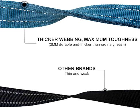 Dual Padded Handle Walking And Training Standard Leashes For Large Dogs With Reflective Stitching, 360° Rotatable Heavy Duty Metal Buckle,D-Ring,Durable Nylon, 6Ft Long For Big Dogs Over 70 Pounds Red in Kuwait