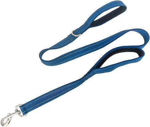 Dual Padded Handle Walking And Training Standard Leashes For Large Dogs With Reflective Stitching, 360° Rotatable Heavy Duty Metal Buckle,D-Ring,Durable Nylon, 6Ft Long For Big Dogs Over 70 Pounds Red in Kuwait