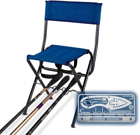 Wild Truth Fishing Chair with Rod Holder and Multi-Function Fishing Tool Included - Fishing Chairs for Adults - Folding Fishing Chair - Portable Ice Fishing Chair with 3 Fishing Pole Holders in Saudi Arabia
