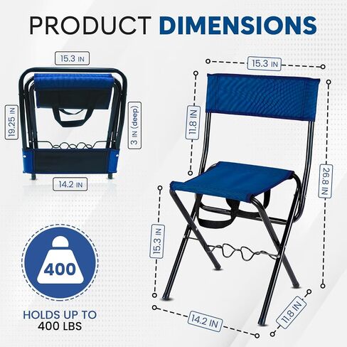 Wild Truth Fishing Chair with Rod Holder and Multi-Function Fishing Tool Included - Fishing Chairs for Adults - Folding Fishing Chair - Portable Ice Fishing Chair with 3 Fishing Pole Holders in Saudi Arabia