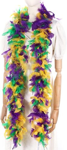 وشاح ريش وردي من Larryhot Chandelle - 2Yards 75g Colorfu 20 مصباح LED للحفلات وحفلات الزفاف وحفلات الهالوين وشجرة الكريسماس والديكور المنزلي (وردي فاتح) in Kuwait
