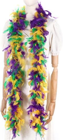 وشاح ريش وردي من Larryhot Chandelle - 2Yards 75g Colorfu 20 مصباح LED للحفلات وحفلات الزفاف وحفلات الهالوين وشجرة الكريسماس والديكور المنزلي (وردي فاتح) in Kuwait