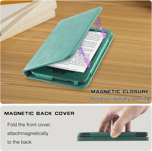 Case for 7" Kobo Libra Colour (2024) /Kobo Libra 2 (2021) eReader -Premium PU Leather with Hand Strap Foldable Stands Cover Auto Sleep/Wake,Brown in Kuwait