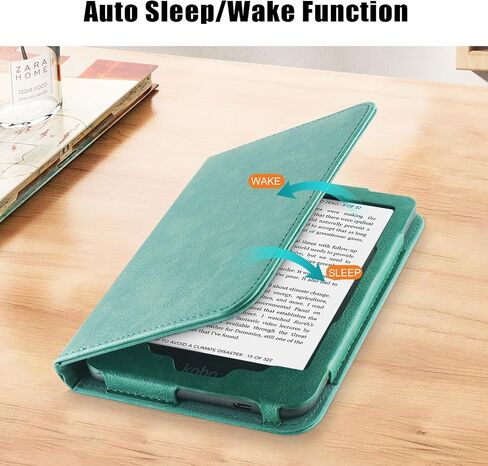 Case for 7" Kobo Libra Colour (2024) /Kobo Libra 2 (2021) eReader -Premium PU Leather with Hand Strap Foldable Stands Cover Auto Sleep/Wake,Brown in Kuwait