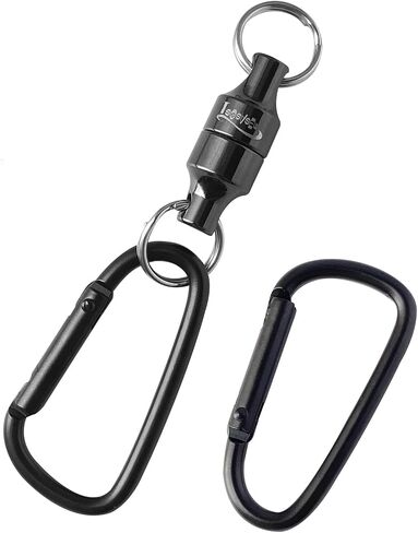 Magnetic Keychain Magnetic Net Release for Fly Fishing with 2pcs Coil Carabiners and 2pcs D-ring shape carabiners in Saudi Arabia