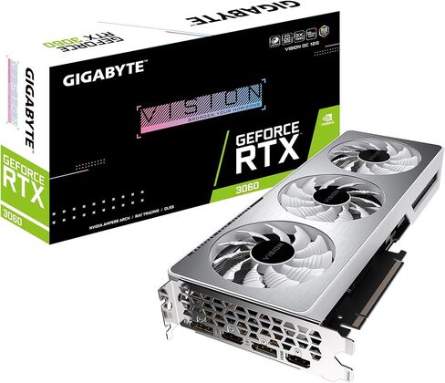 بطاقة رسومات GIGABYTE GeForce RTX 3060 Vision OC 12G، 3X WINDFORCE Fans، 12GB 192-bit GDDR6، بطاقة فيديو GV-N3060VISION OC-12GD in Saudi Arabia
