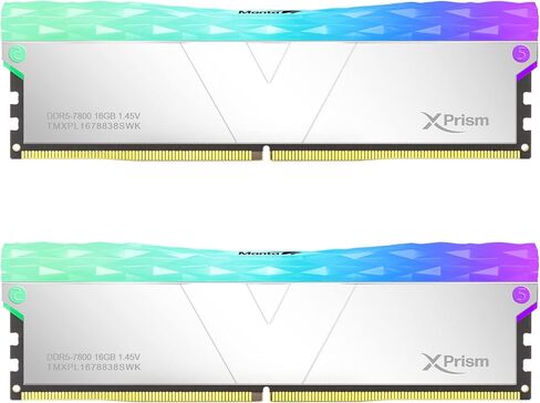 V-Color Manta XPrism DDR5 32GB(16GBx2) 7200MHz 2Gx8 CL34 1.4V RGB U-DIMM for Intel XMP Gaming Desktop RAM Memory Module - Mirrored Silver (TMXPL1672834SWK) in Saudi Arabia