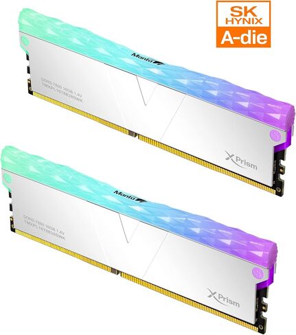 V-Color Manta XPrism DDR5 32GB(16GBx2) 7200MHz 2Gx8 CL34 1.4V RGB U-DIMM for Intel XMP Gaming Desktop RAM Memory Module - Mirrored Silver (TMXPL1672834SWK) in Saudi Arabia