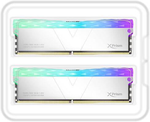 V-Color Manta XPrism DDR5 32GB(16GBx2) 7200MHz 2Gx8 CL34 1.4V RGB U-DIMM for Intel XMP Gaming Desktop RAM Memory Module - Mirrored Silver (TMXPL1672834SWK) in Saudi Arabia