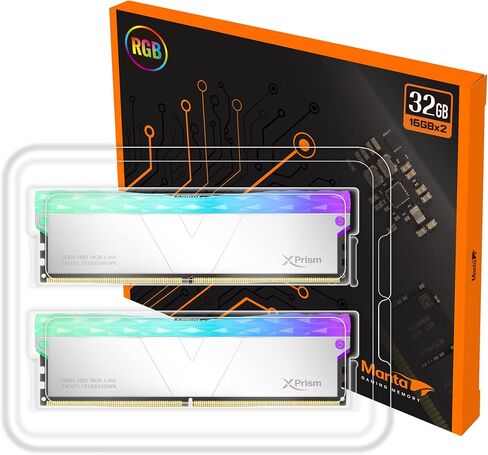 V-Color Manta XPrism DDR5 32GB(16GBx2) 7200MHz 2Gx8 CL34 1.4V RGB U-DIMM for Intel XMP Gaming Desktop RAM Memory Module - Mirrored Silver (TMXPL1672834SWK) in Saudi Arabia