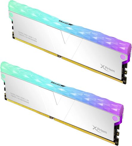 V-Color Manta XPrism DDR5 32GB(16GBx2) 7200MHz 2Gx8 CL34 1.4V RGB U-DIMM for Intel XMP Gaming Desktop RAM Memory Module - Mirrored Silver (TMXPL1672834SWK) in Saudi Arabia