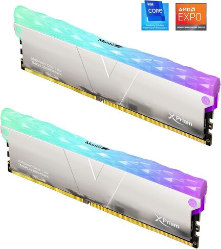 V-Color Manta XPrism DDR5 32GB(16GBx2) 7200MHz 2Gx8 CL34 1.4V RGB U-DIMM لوحدة ذاكرة الوصول العشوائي لسطح المكتب Intel XMP - فضي عاكس (TMXPL1672834SWK) in Kuwait