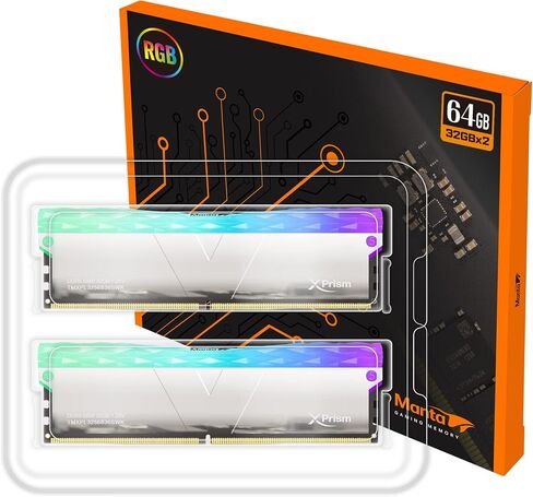 V-Color Manta XPrism DDR5 32GB(16GBx2) 7200MHz 2Gx8 CL34 1.4V RGB U-DIMM لوحدة ذاكرة الوصول العشوائي لسطح المكتب Intel XMP - فضي عاكس (TMXPL1672834SWK) in Kuwait