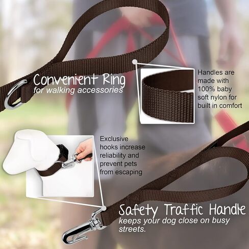 Country Brook Petz - Deluxe Nylon Dog Leash with Traffic Handle and Extra Secure Snap - 30+ Colors (6 Foot, 1 Inch Wide, Teal) in Saudi Arabia