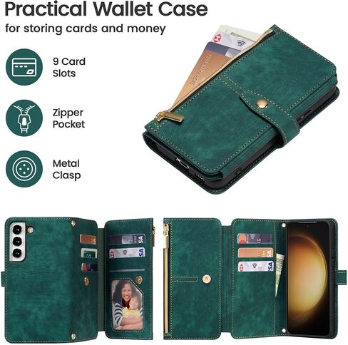 حافظة ZCDAYE لهاتف Samsung Galaxy S24 Ultra Crossbody مع حامل بطاقات، غطاء قلاب من الجلد بسحاب ممتاز وحزام كتف طويل لهاتف Samsung S24 Ultra 6.8 بوصة - أسود in Saudi Arabia
