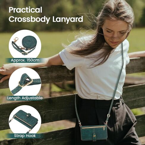 حافظة ZCDAYE لهاتف Samsung Galaxy S24 Ultra Crossbody مع حامل بطاقات، غطاء قلاب من الجلد بسحاب ممتاز وحزام كتف طويل لهاتف Samsung S24 Ultra 6.8 بوصة - أسود in Saudi Arabia