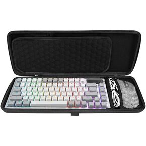 Linkidea Hard Travel Case for Compact 75% Keyboard and Mouse Case, Computer 84 Key Wireless/Wired Keyboard Carrying Case Protective Storage Box Bag, Compatible with ASUS ROG Azoth 75%