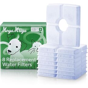 8-Pack Cat Water Fountain Filters, Replacement Filter for 84oz/2.5L Stainless Steel Top Cat Fountain, Fit Water Dispenser Automatic Pet Dog Cat Fountain Filter