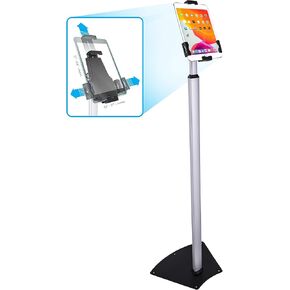 Pyle Anti-Theft Adjustable Tablet Security Stand - Metal Floor Mount Tablet Holder w/Lock, 360 ° Rotation, Works w/iPad Mini, Kindle Fire HD, Samsung Galaxy, Android Tablets - PSPADLK62