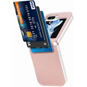 HAOTP Galaxy Z Flip 6 Case,for Samsung Galaxy Z Flip 6 Luxury PU Leather Wallet Protective Phone Case Card Slots Pocket Purse Women Man Cover Case for Samsung Galaxy Z Flip 6 5G Navy Blue