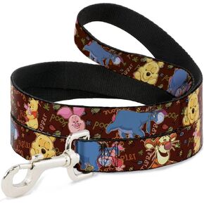 Buckle-Down Pet Leash - Winnie the Pooh Character Poses - 6 Feet Long - 1/2" Wide