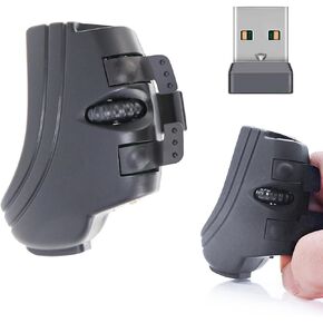 Ergonomic Wireless USB Handheld Finger Trackball Mouse with Stable Connection, Portable Wearable Ring Mouse, Built-in Lithium Battery for Business Office